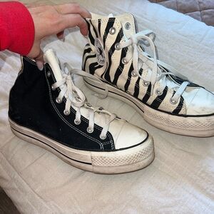 Black and White High-Top Converse Sneakers